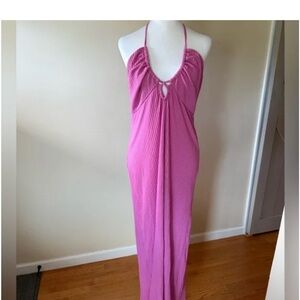 Pink Halter Maxi Dress American Eagle M